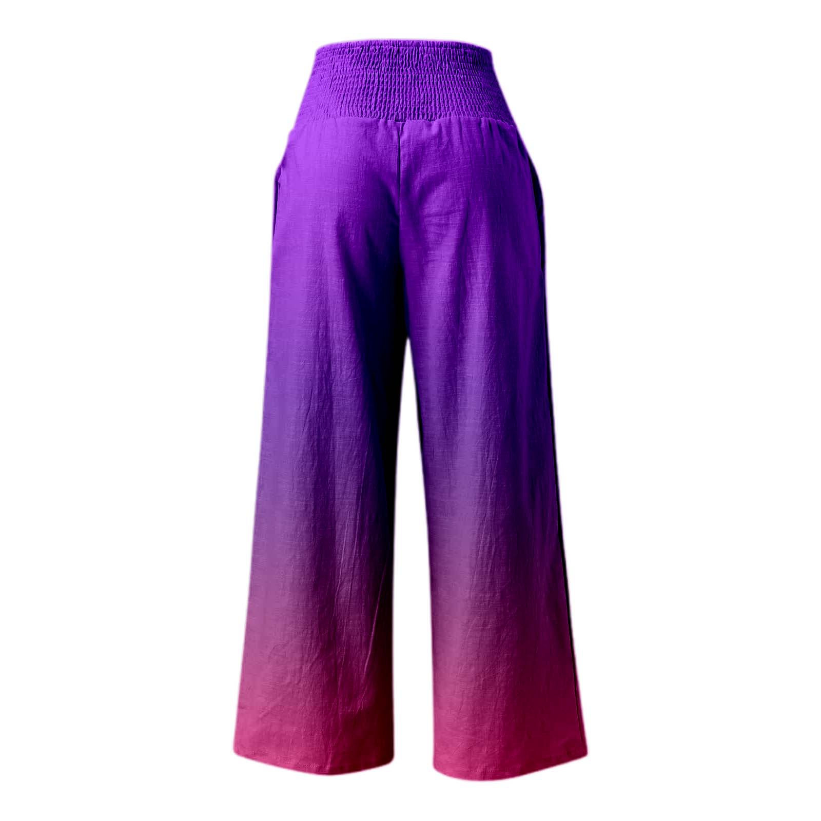 thumbnail image 5 of Pantalones anchos de cintura alta con estampado veraniego para mujer: cintura alta estilizada, bolsillos ocultos funcionales, transformación de moda para múltiples ocasiones., 5 of 5